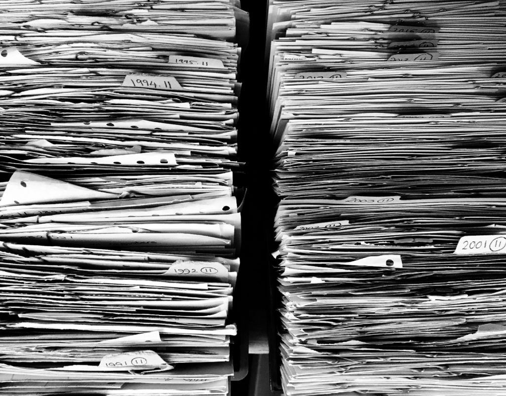 stacks of paper documents