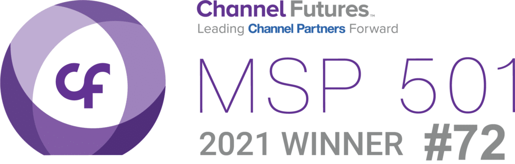 2021 msp 501 winner award logo showcasing channel futures excellence in the managed services industry.